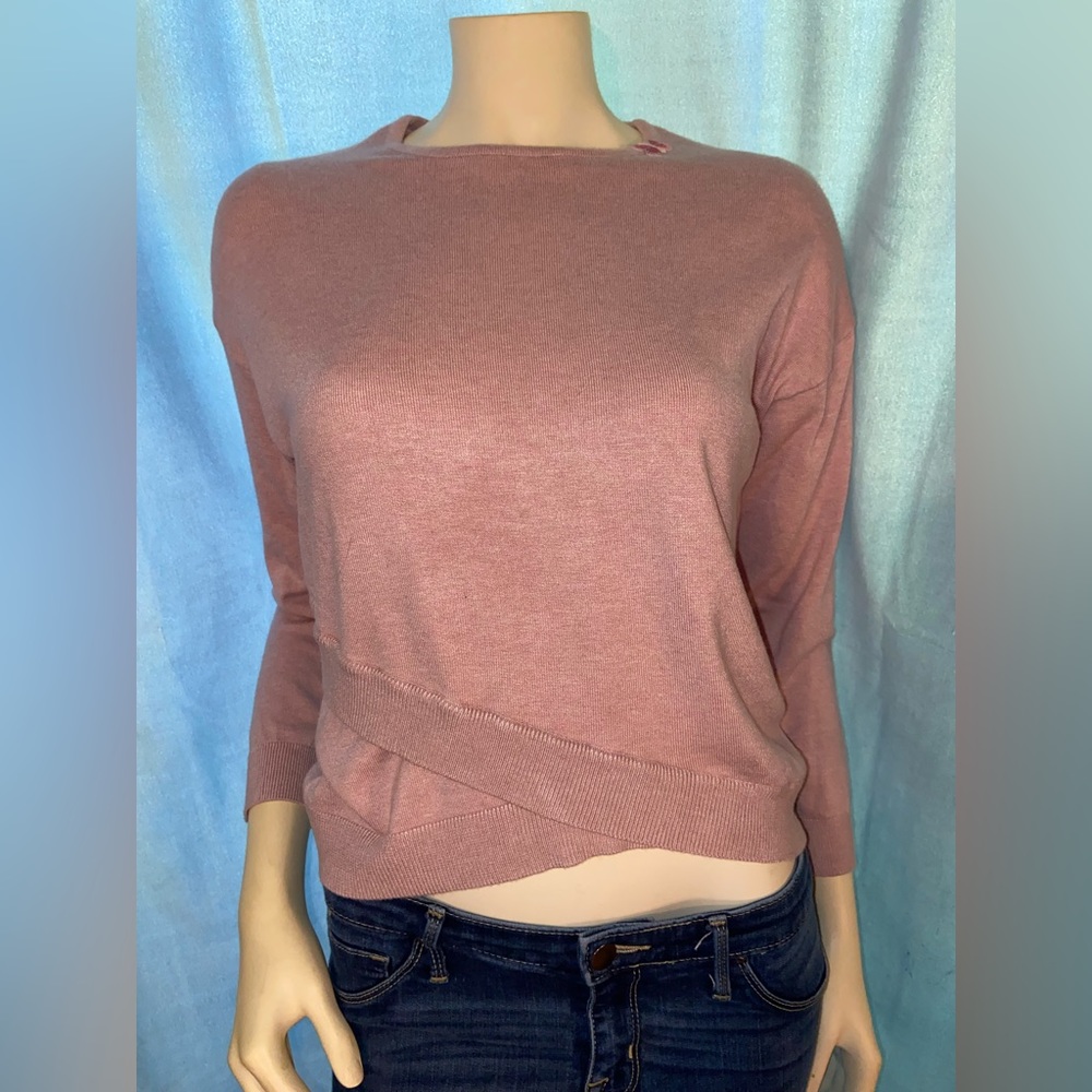 Zara Girls Lightweight cross bottom Crewneck Sweater - Size 11-12 years. - Picture 4 of 6